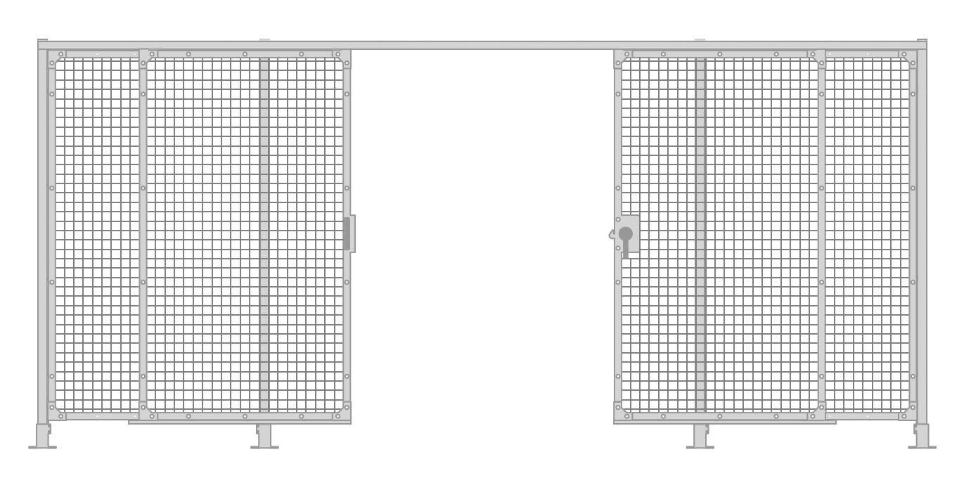1200×2300 Rh 1×1 Double Slide Gate Automation Guarding Systems